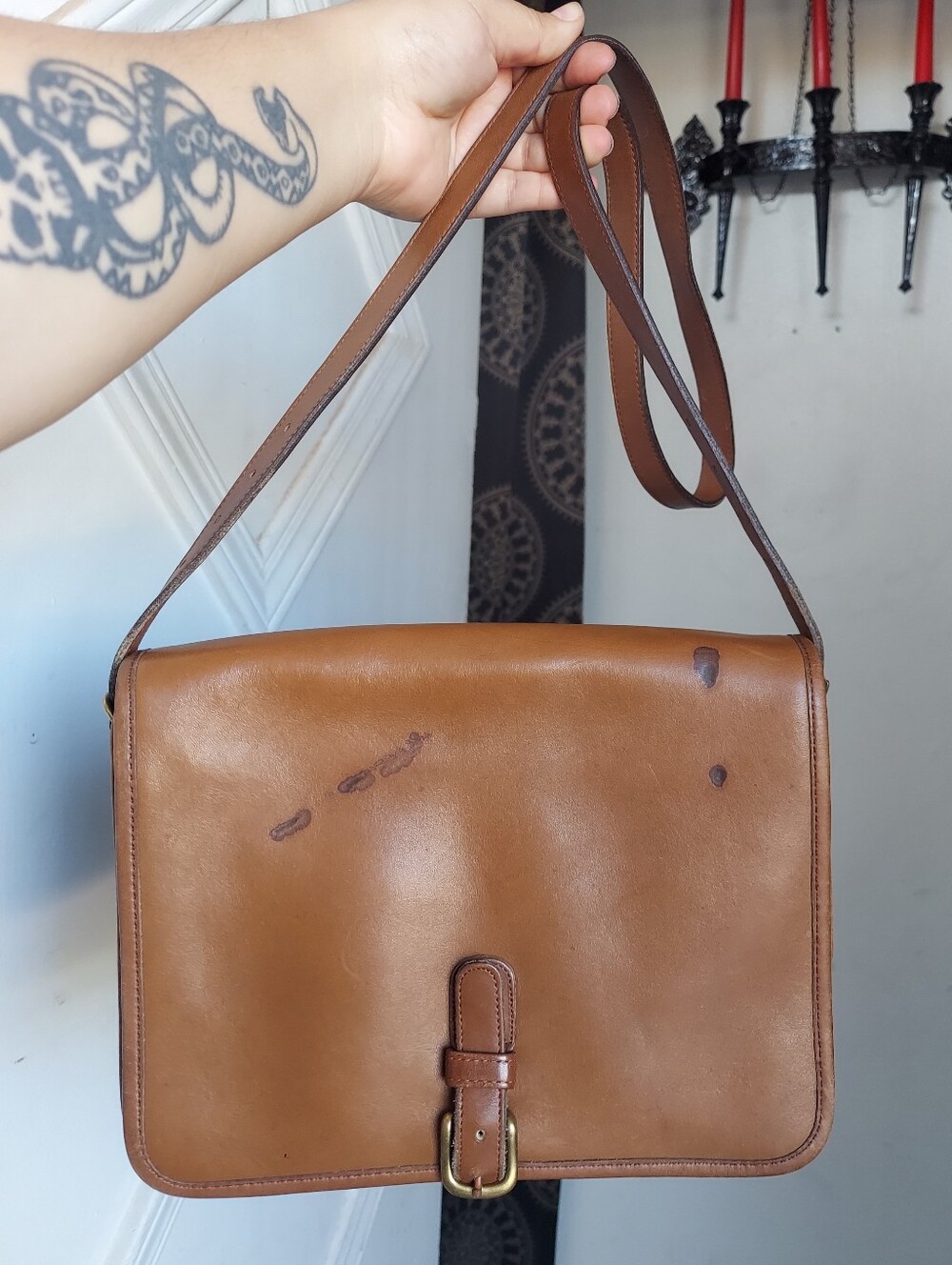 Vintage Coach NYC Tabac Saddle Pouch Large 9585 🍂🤎🚬